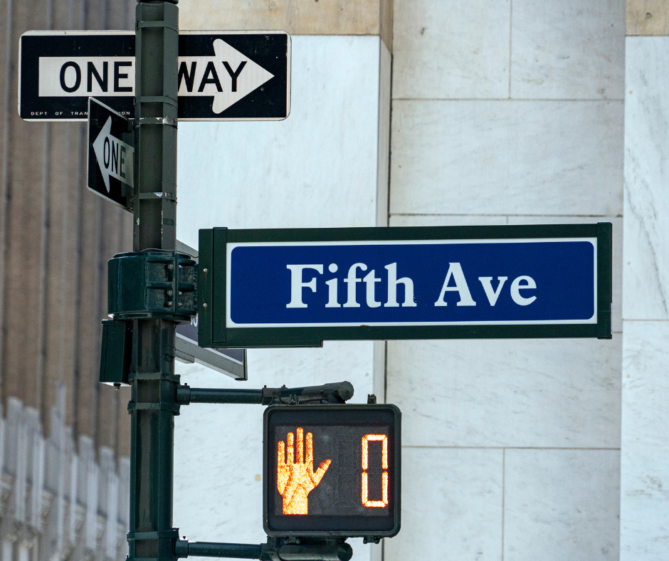US New York fifth avenue straatnaambord