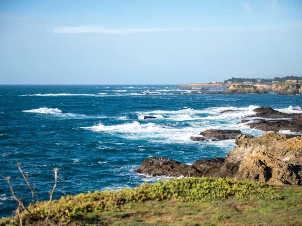 USA California Mendicino rocky coastline