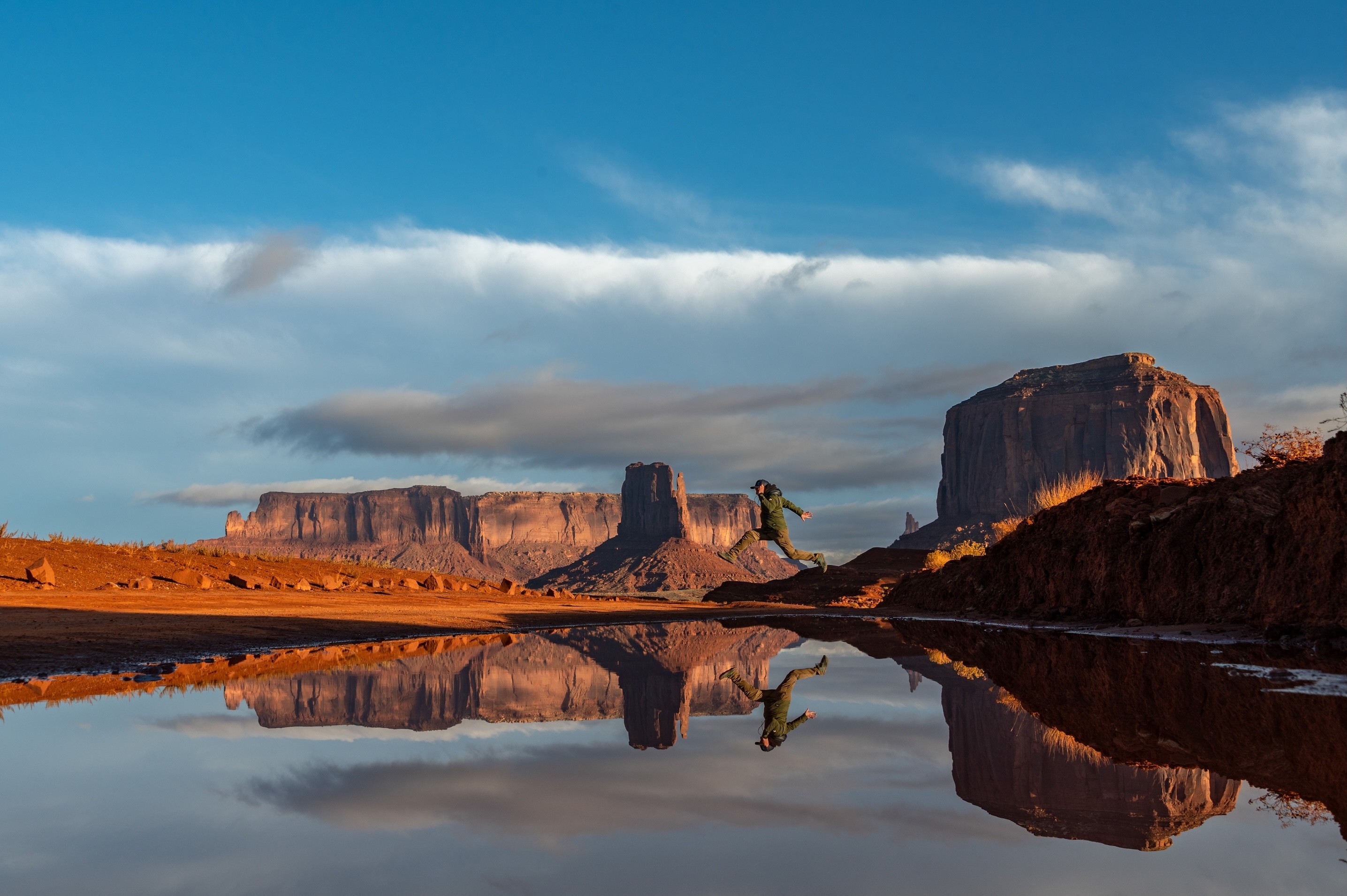 USA Utah Monument Valley Spiegelung