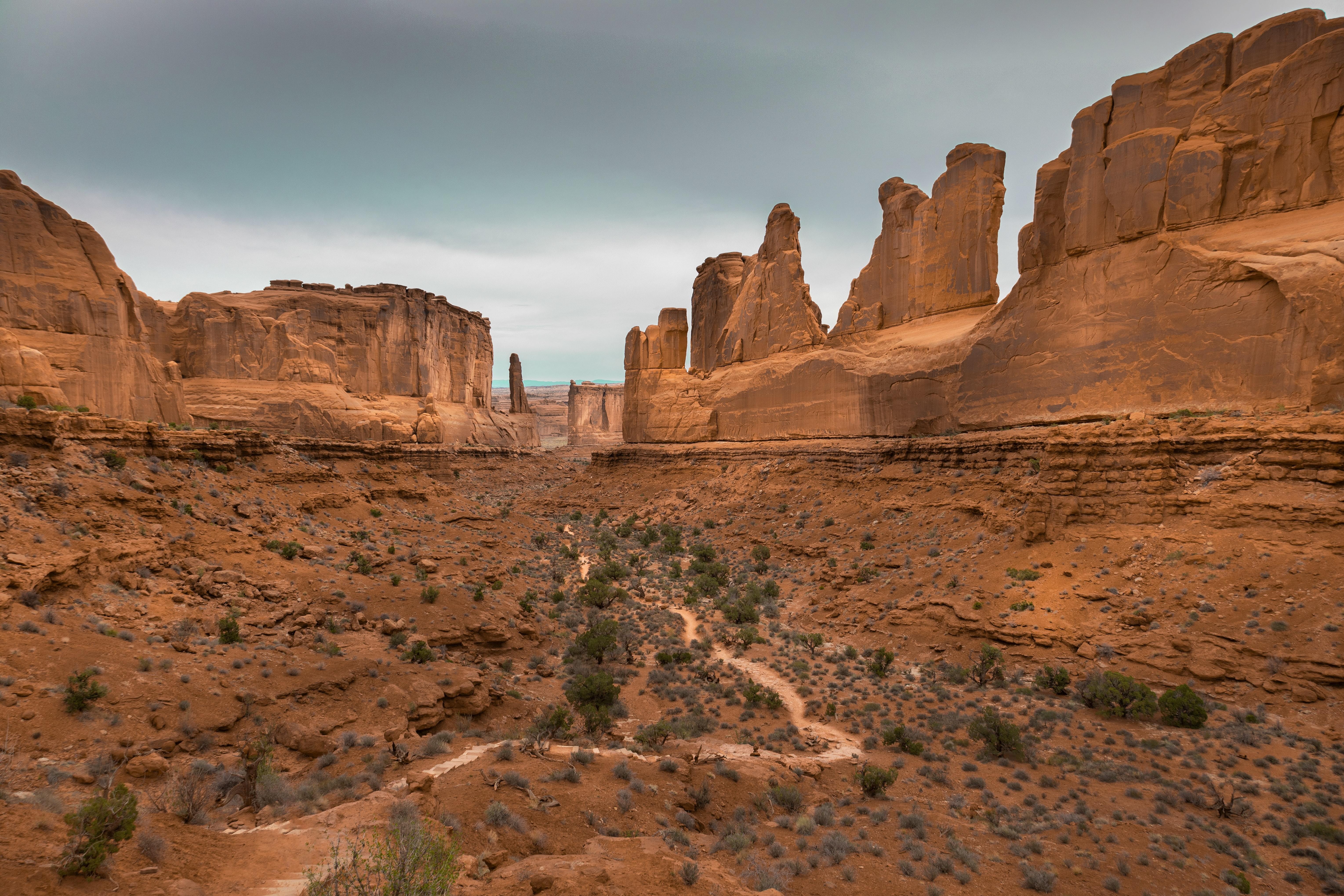USA Utah Arches National Park valley view