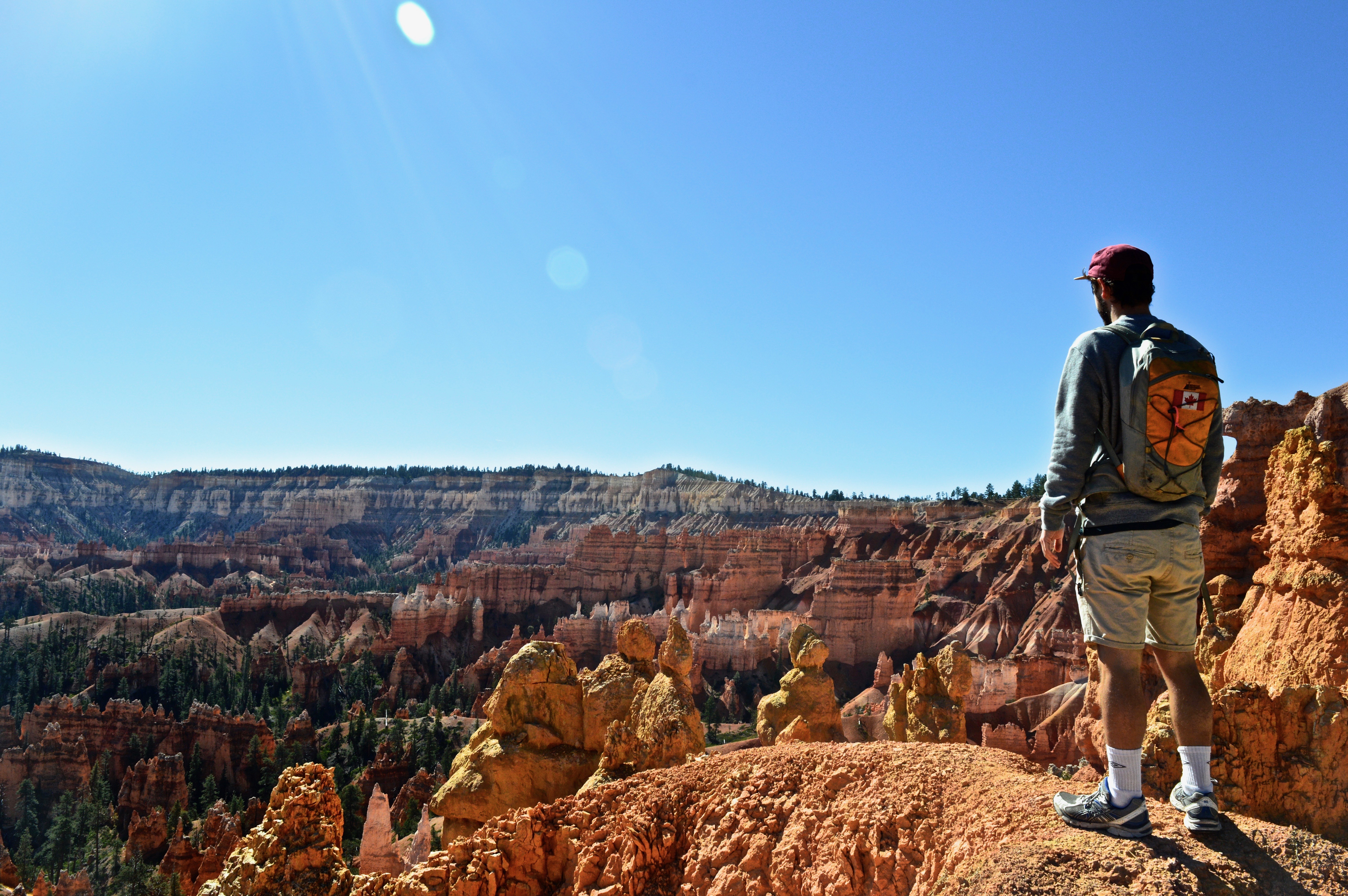 Man standing at view point in Bryce Canyon National Park
