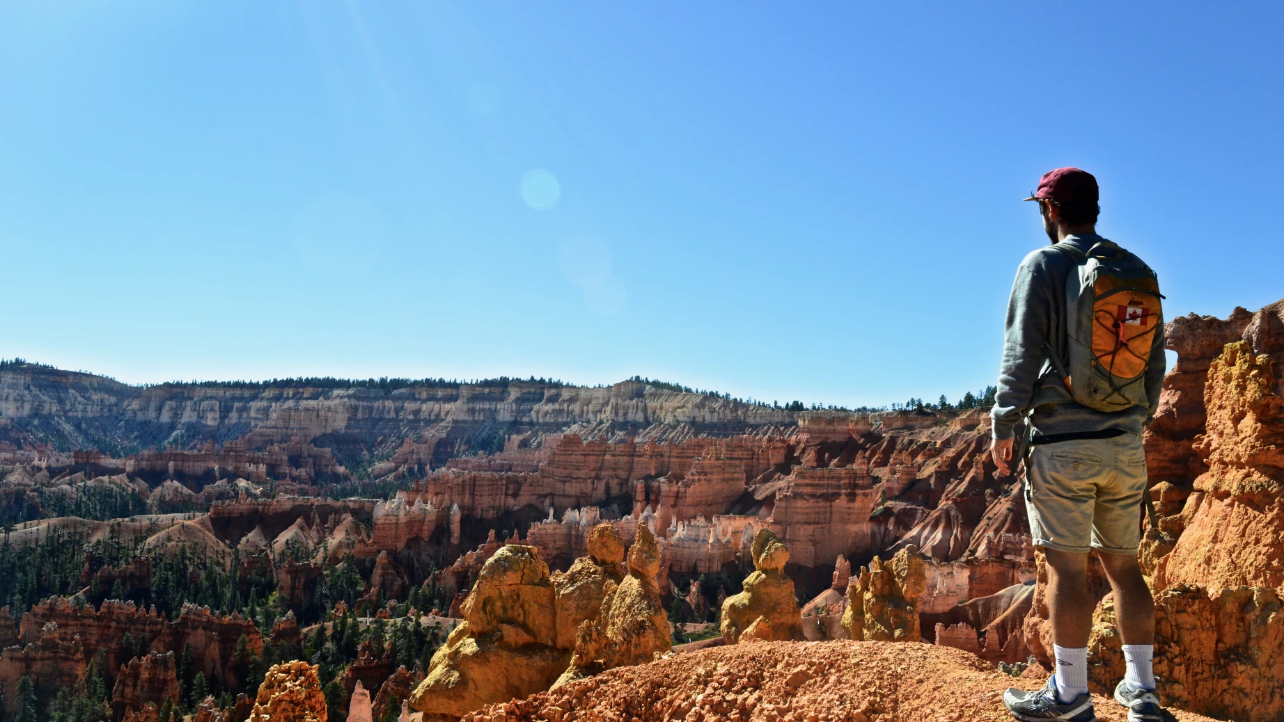 Man standing at view point in Bryce Canyon National Park
