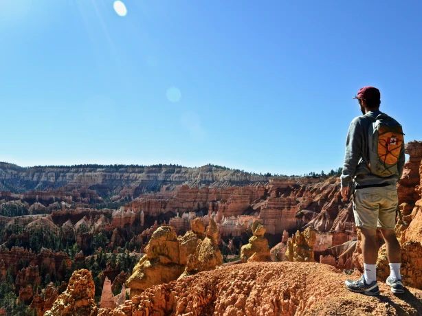 Man standing at view point in Bryce Canyon National Park