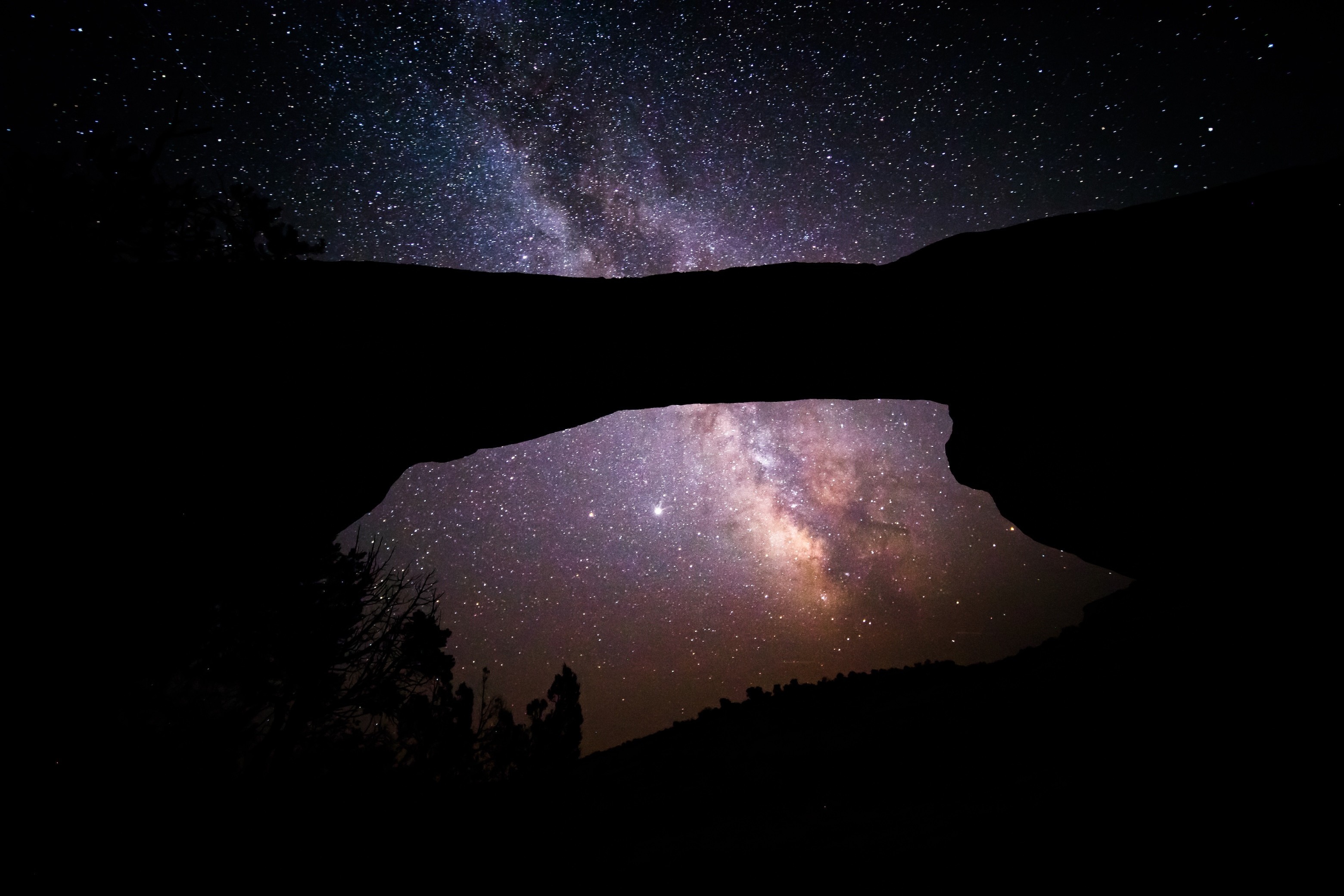 USA Utah Canyon Country Natural Bridges National Monument Nacht