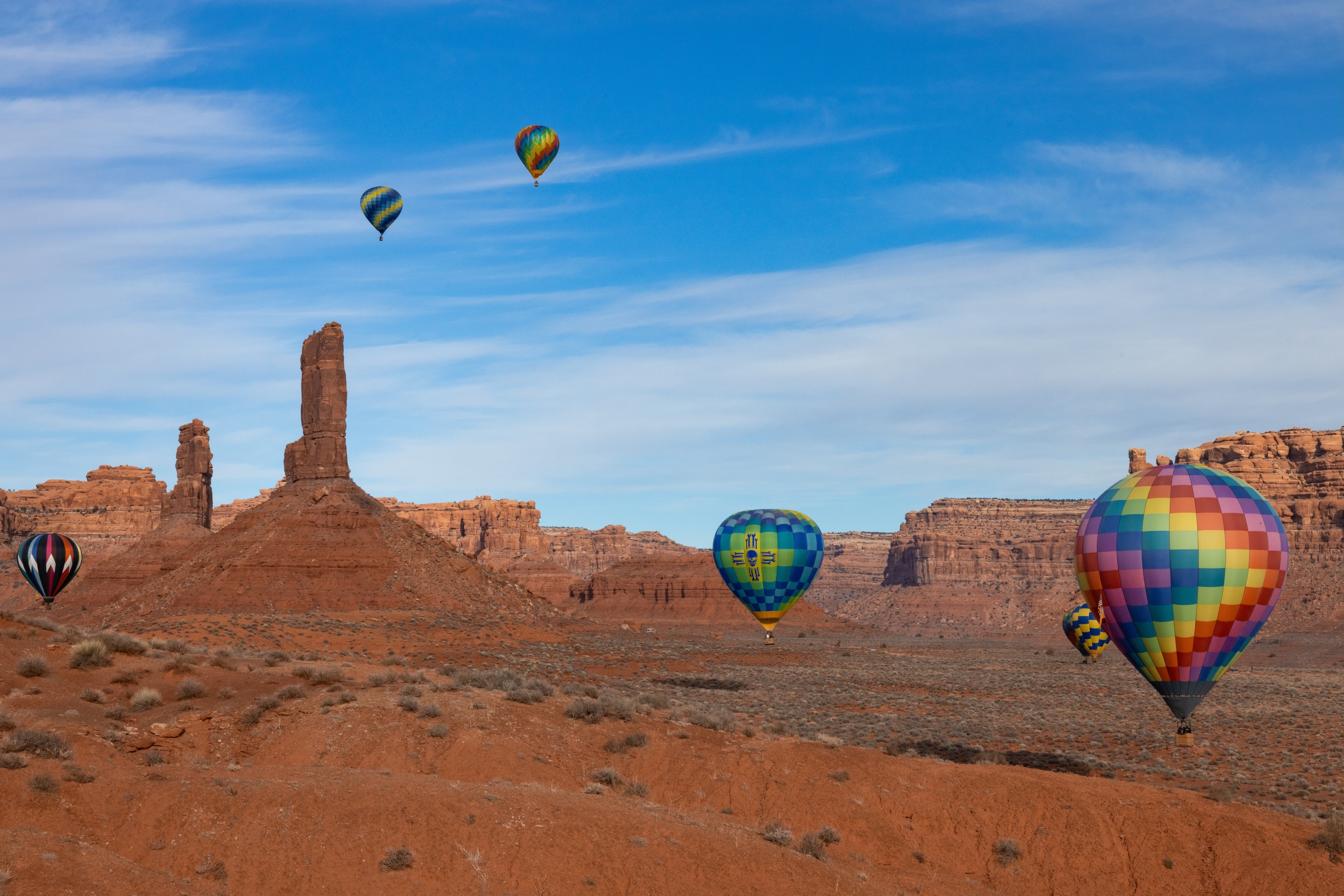 USA Utah Canyon Country Valley of the Gods Heißluftballon