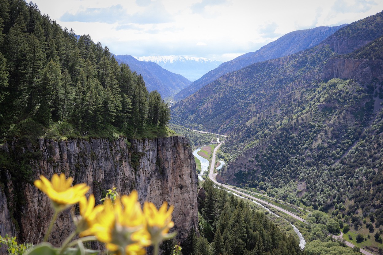 USA Utah Rich county Crimson Trail in Logan Canyon