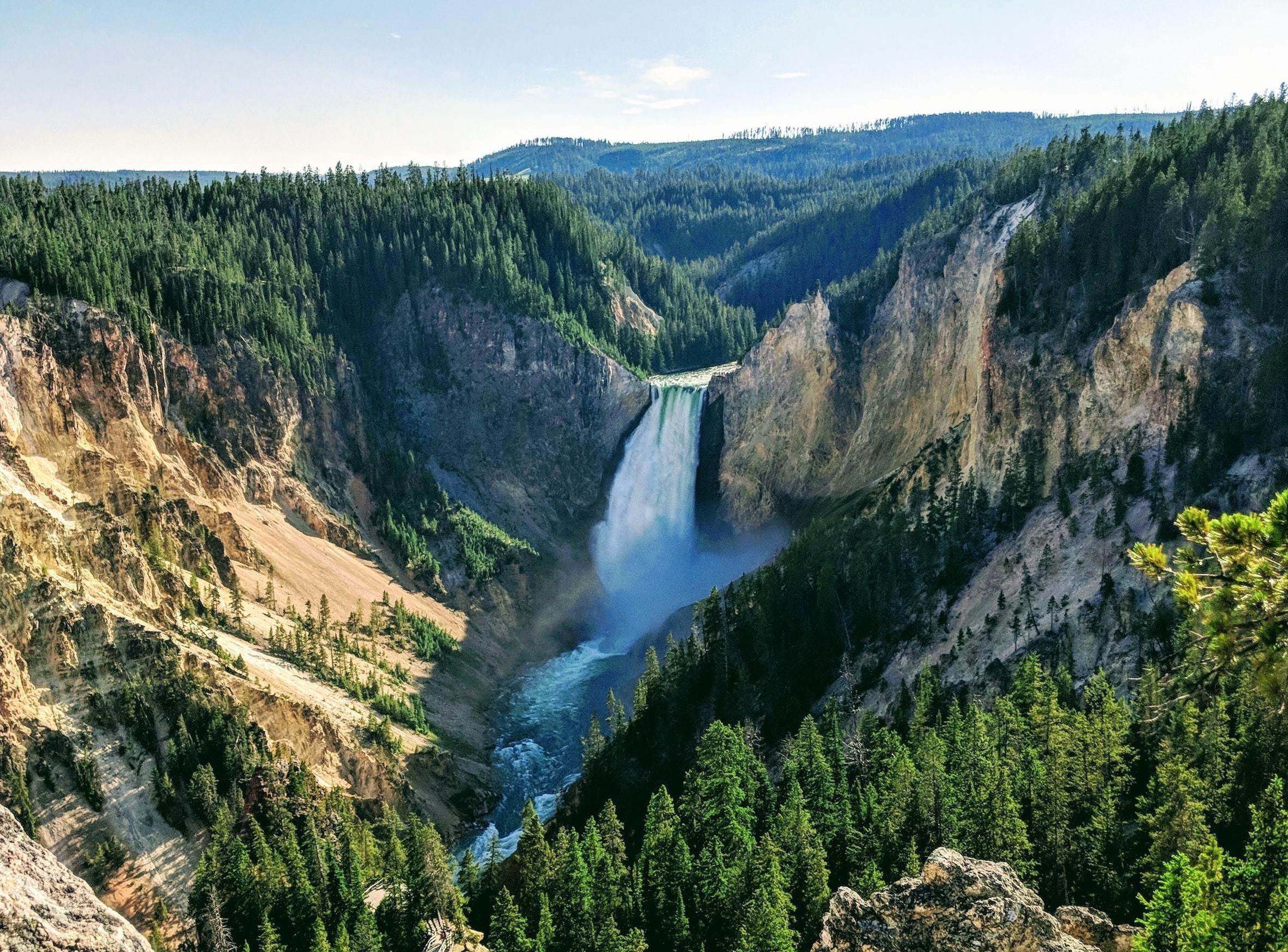 USA Wyoming Yellowstone National Park wasserfall