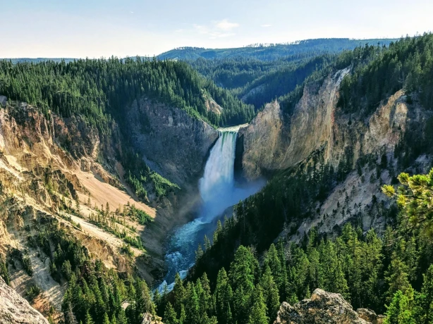 USA Wyoming Yellowstone National Park wasserfall