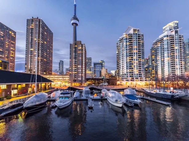 Canada toronto city nightlife boats