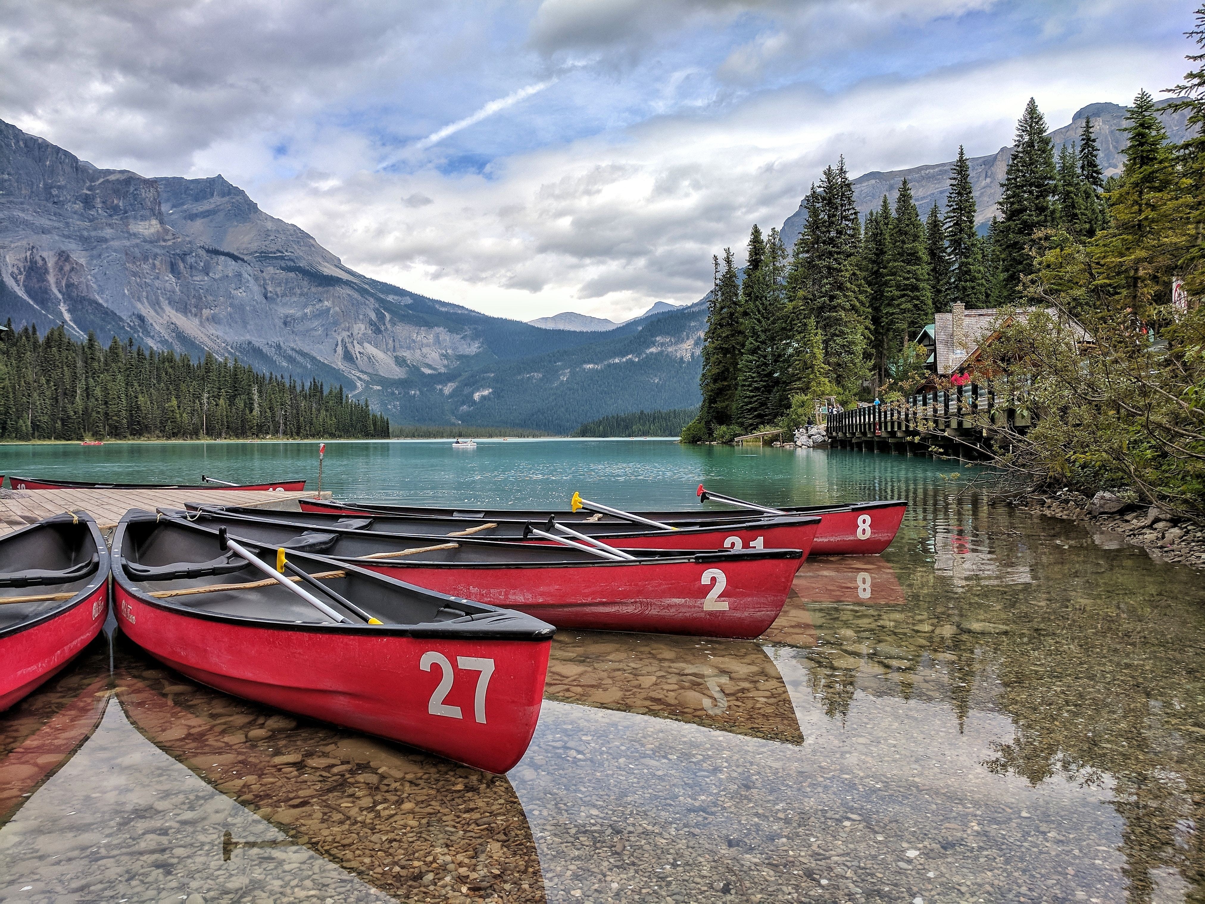 CA British Columbia Field lake canoe
