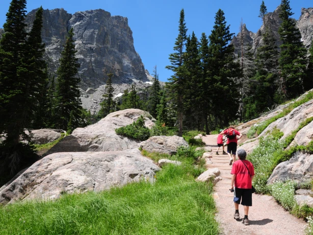 USA Colorado Rocky Mountain National Park hikers
