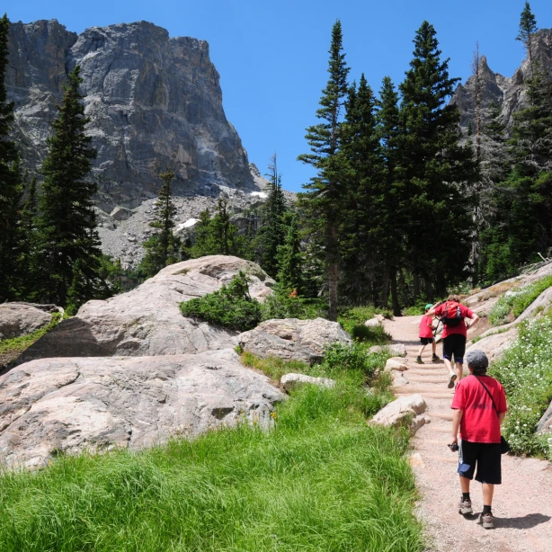 USA Colorado Rocky Mountain National Park hikers