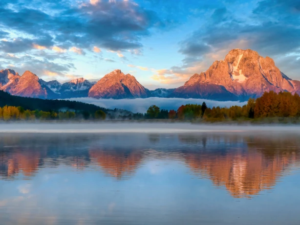 USA Wyoming Grand Teton NP Oxbow Bend sunrise