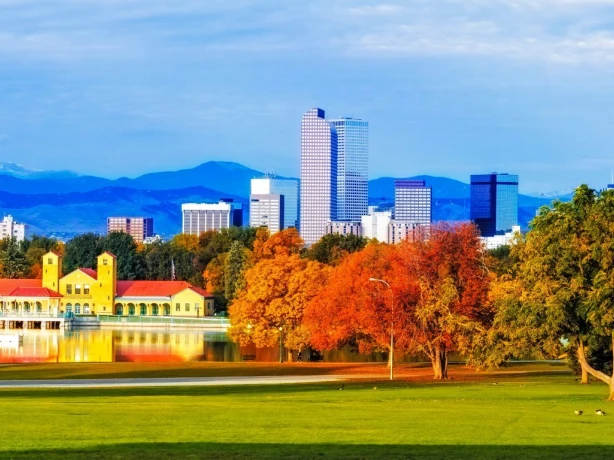 US Colorado Denver skyline fall
