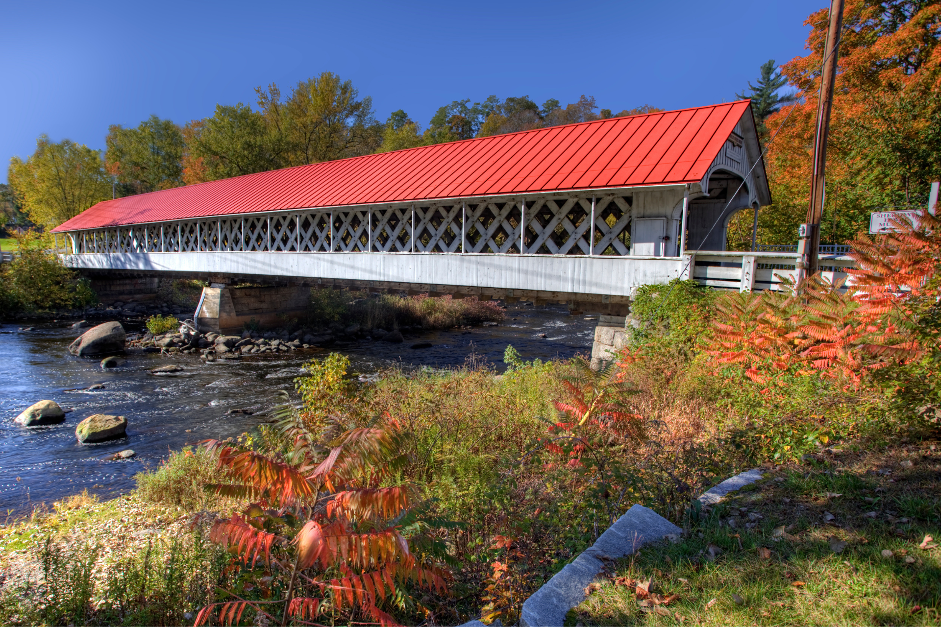 USA New England New Hampshire Ashuelot Bridge covered bridge