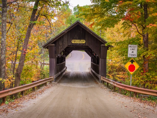 USA New England Vermont Emilys Bridge covered bridge