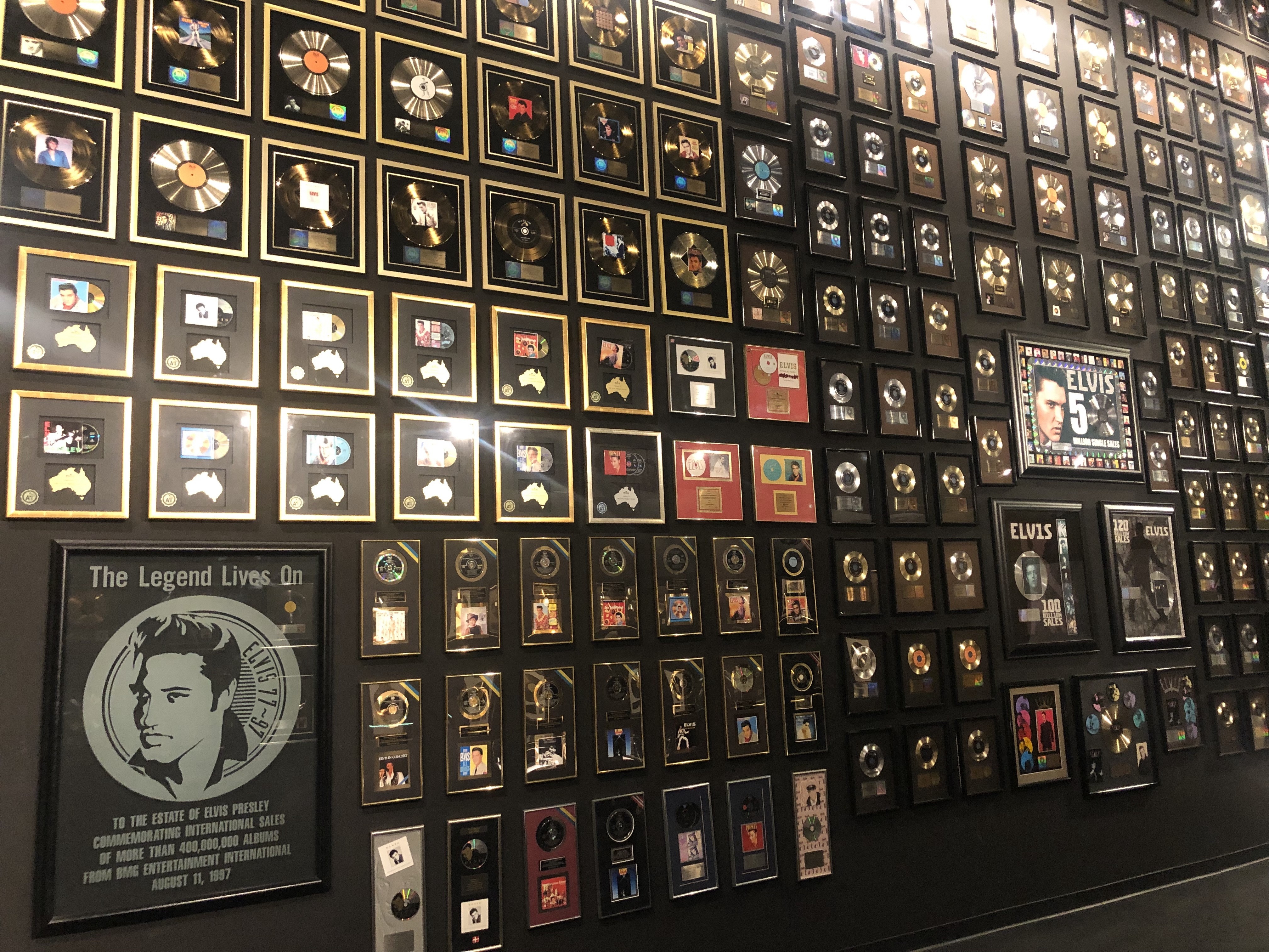 US Tennessee Memphis Graceland recordswall