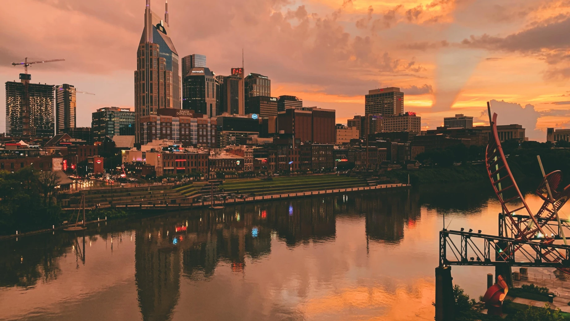 USA Tennessee Nashville city sunset kortney musselman unsplash