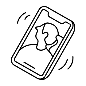 An illustration of a cellphone ringing with a woman on the screen