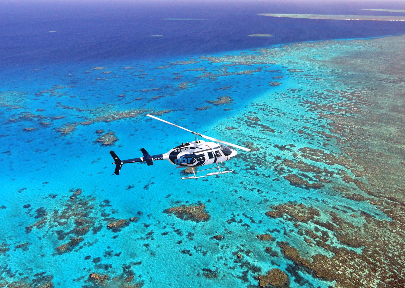 Helikoptervlucht over de oostkust van Australië