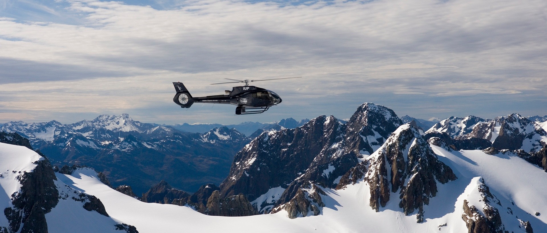 Helikoptervlucht boven Mount Aspiring