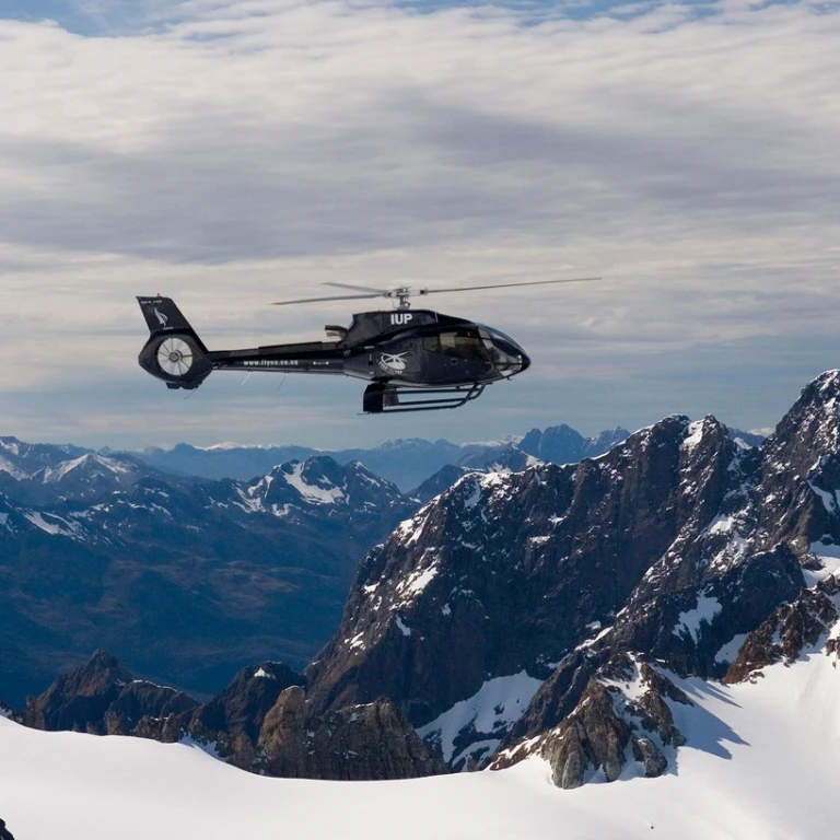 Helikoptervlucht boven Mount Aspiring
