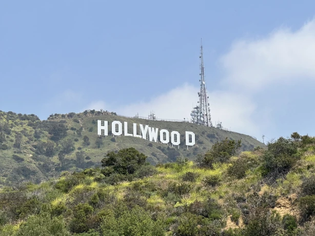 US CA Los Angeles Hollywood Sign up close