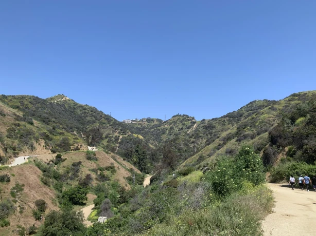 US CA Los Angeles Runyon Canyon trails and hikers